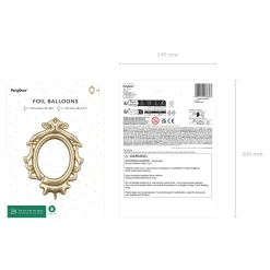 Folienballon Bilderrahmen - 78 × 95 cm - Gold