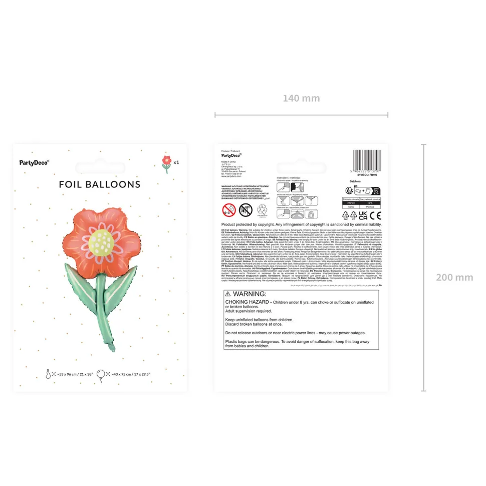 Folienballon Blume – 53 × 96 cm