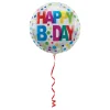 Folienballon bunter Geburtstag, Ø 43cm