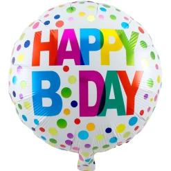 Folienballon bunter Geburtstag, Ø 43cm
