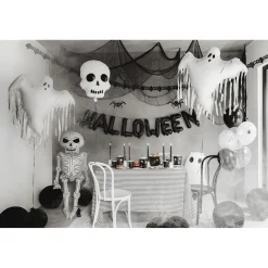 Folienballon Geist mit Fransen - 93 × 86 cm - Weiß