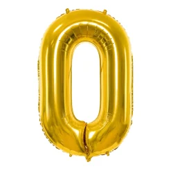 Folienballon Groß Zahl 0 - 86 cm - Gold