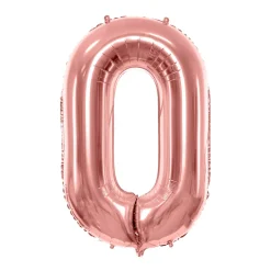 Folienballon Groß Zahl 0 - 86 cm - Roségold