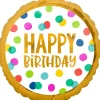 Folienballon Happy Birthday Punkte