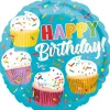 Folienballon Happy Birthday Cupcake, ca. 45 cm