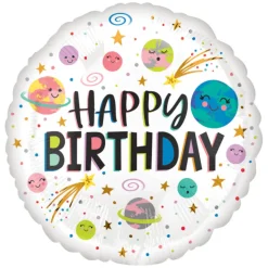 Folienballon H-Birthday Galaxy, ca. 45 cm