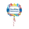 Folienballon Herzlichen Glückwunsch XL, 63 cm