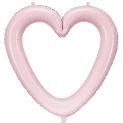 Folienballon Herzrahmen - 86 × 83,5 cm – Hellrosa
