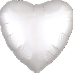 Folienballon Herz Satin Weiß, ca. 43cm
