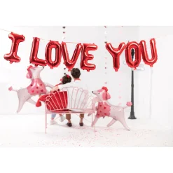 Folienballon I Love You – 260 × 40 cm – Rot