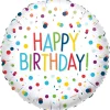 Folienballon Konfetti Happy Birthday, ca. 43cm