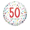 Folienballon Konfetti Happy Birthday 50, ca. 45cm