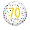 Folienballon Konfetti Happy Birthday 70, ca. 45cm