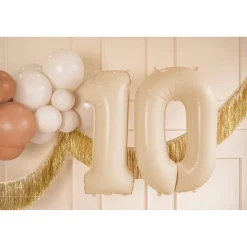 Folienballon Medium Zahl 0 - 72 cm - Beige