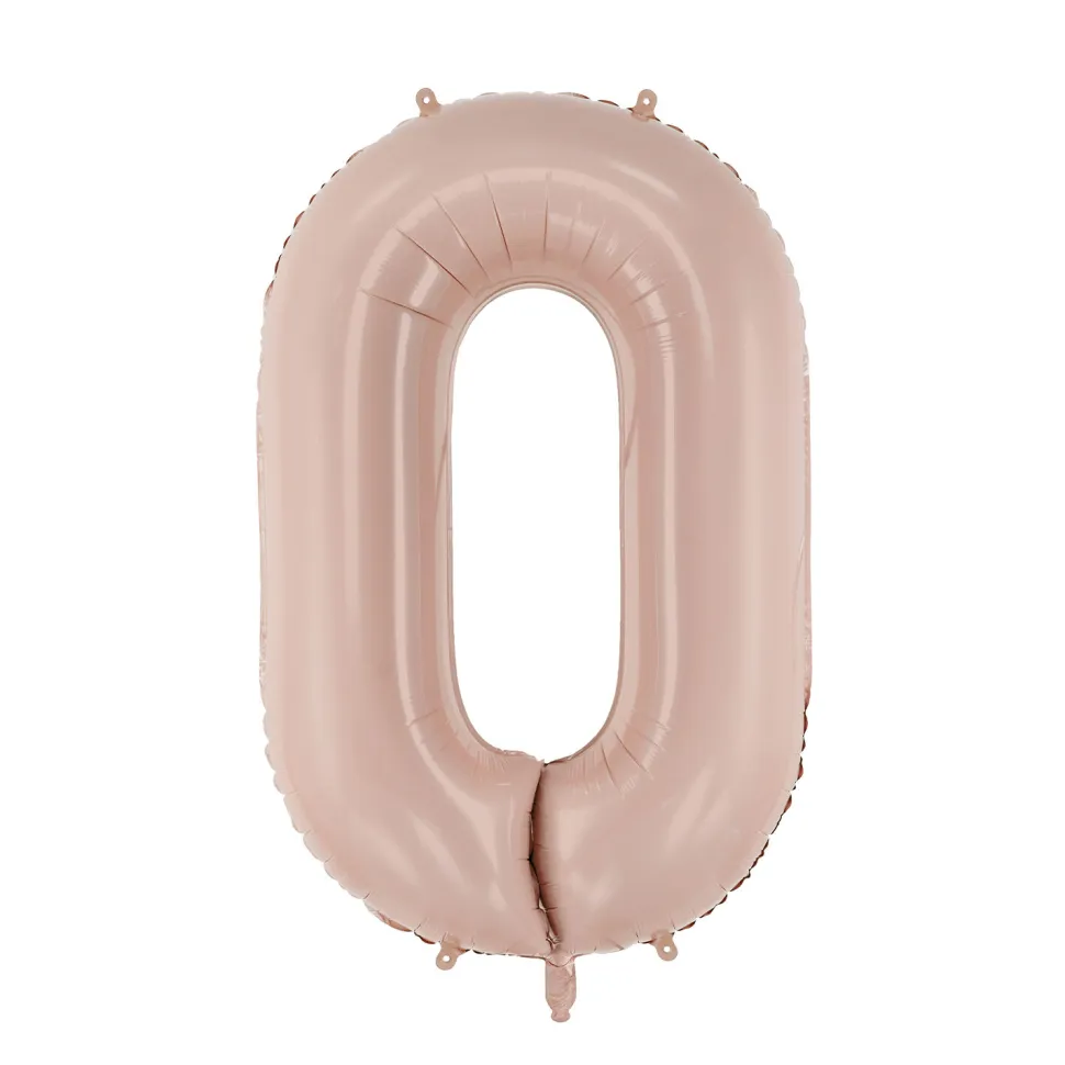 Folienballon Medium Zahl 0 - 72 cm - Dunkelbeige matt