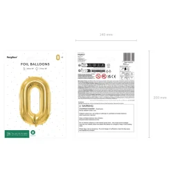Folienballon Medium Zahl 0 - 72 cm - Gold