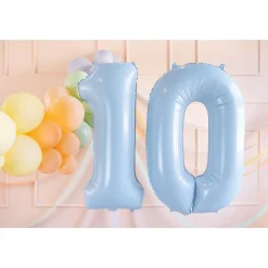 Folienballon Medium Zahl 0 - 72 cm - Hellblau