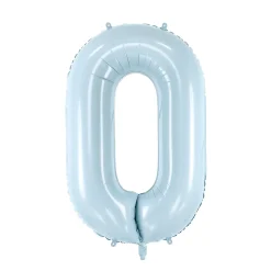 Folienballon Medium Zahl 0 - 72 cm - Hellblau