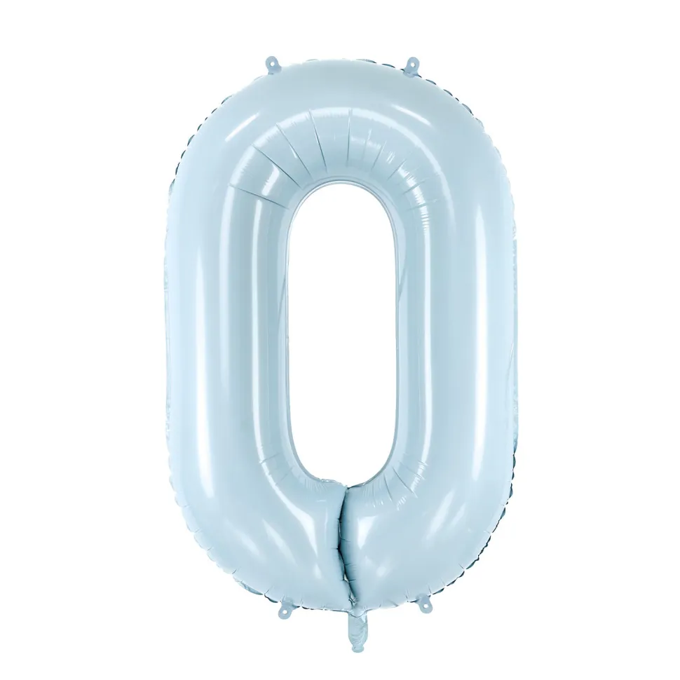 Folienballon Medium Zahl 0 - 72 cm - Hellblau