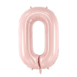 Folienballon Medium Zahl 0 - 72 cm - Hellrosa