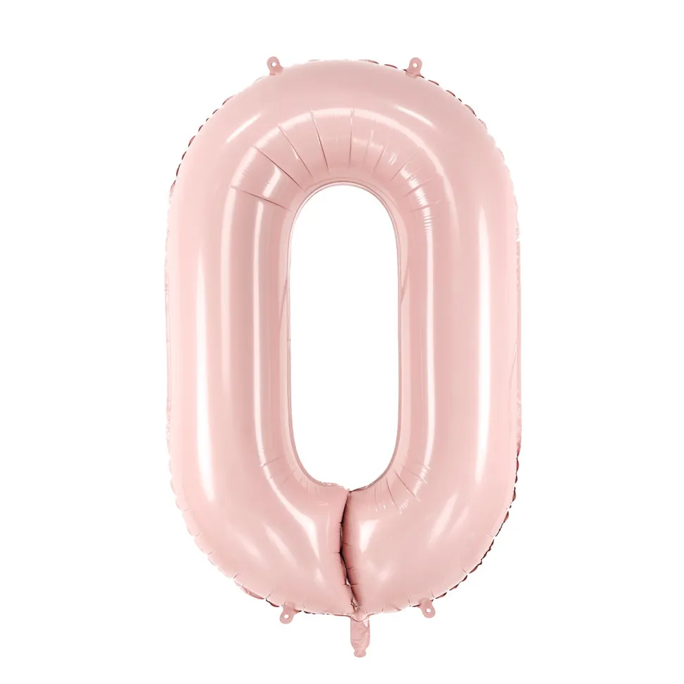 Folienballon Medium Zahl 0 - 72 cm - Hellrosa