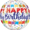 Folienballon Orbz Birthday Banner, 38 x 40 cm
