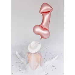 Folienballon Penis - 55,5 × 112 cm - Roségold