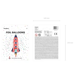 Folienballon Rakete / Weltall – 44 × 115 cm