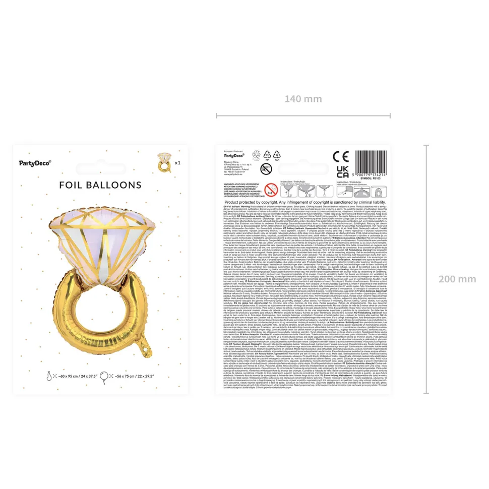 Folienballon Ring – 60 × 95 cm