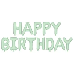 Folienballon Schriftzug Happy Birthday / Geburtstag – 340 × 35 cm – Grün