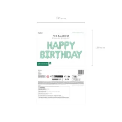 Folienballon Schriftzug Happy Birthday / Geburtstag – 340 × 35 cm – Grün