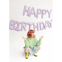 Folienballon Schriftzug Happy Birthday / Geburtstag – 340 × 35 cm – Lila