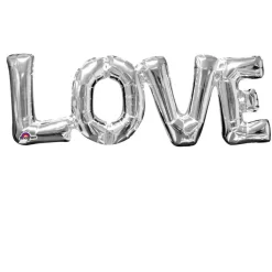 Folienballon Schriftzug LOVE, silber, 63x22 cm