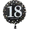 Folienballon Sparkling Birthday 18th, 45 cm