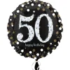 Folienballon Sparkling Birthday 50th, 45 cm