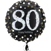 Folienballon Sparkling Birthday 80th, 45 cm