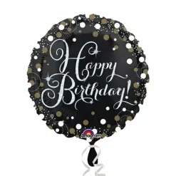 Folienballon Sparkling Happy Birthday, 45 cm