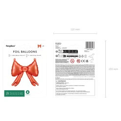 Folienballons Schleife - 25 × 25 cm - Rot - Set mit 5 Stück