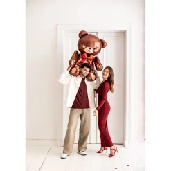 Folienballon Teddybär sitzend – 75 × 84 cm