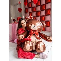 Folienballon Teddybär sitzend – 75 × 84 cm
