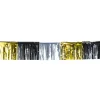 Fransen-Girlande Metallic, schwarz-gold-silber, 6 m