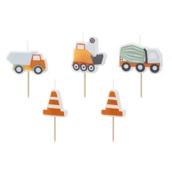 Geburtstagskerzen Baustelle – ca. 3 – 4,5 cm – Set mit 5 Stück
