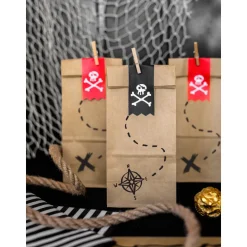 Geschenktüten aus Papier Piraten – 8x18 cm – 6 Stück