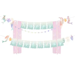 Girlande Happy Birthday / Geburtstag Meerjungfrau - 130 × 100 cm