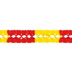Girlande Seidenpapier, 16 x 16 cm, 4 m lang, schwer entflammbar, Rot-Gelb, Spanien