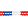 Girlande Seidenpapier, 16 x 16 cm, 4 m lang, schwer entflammbar, Blau-Weiß-Rot, USA / Frankreich