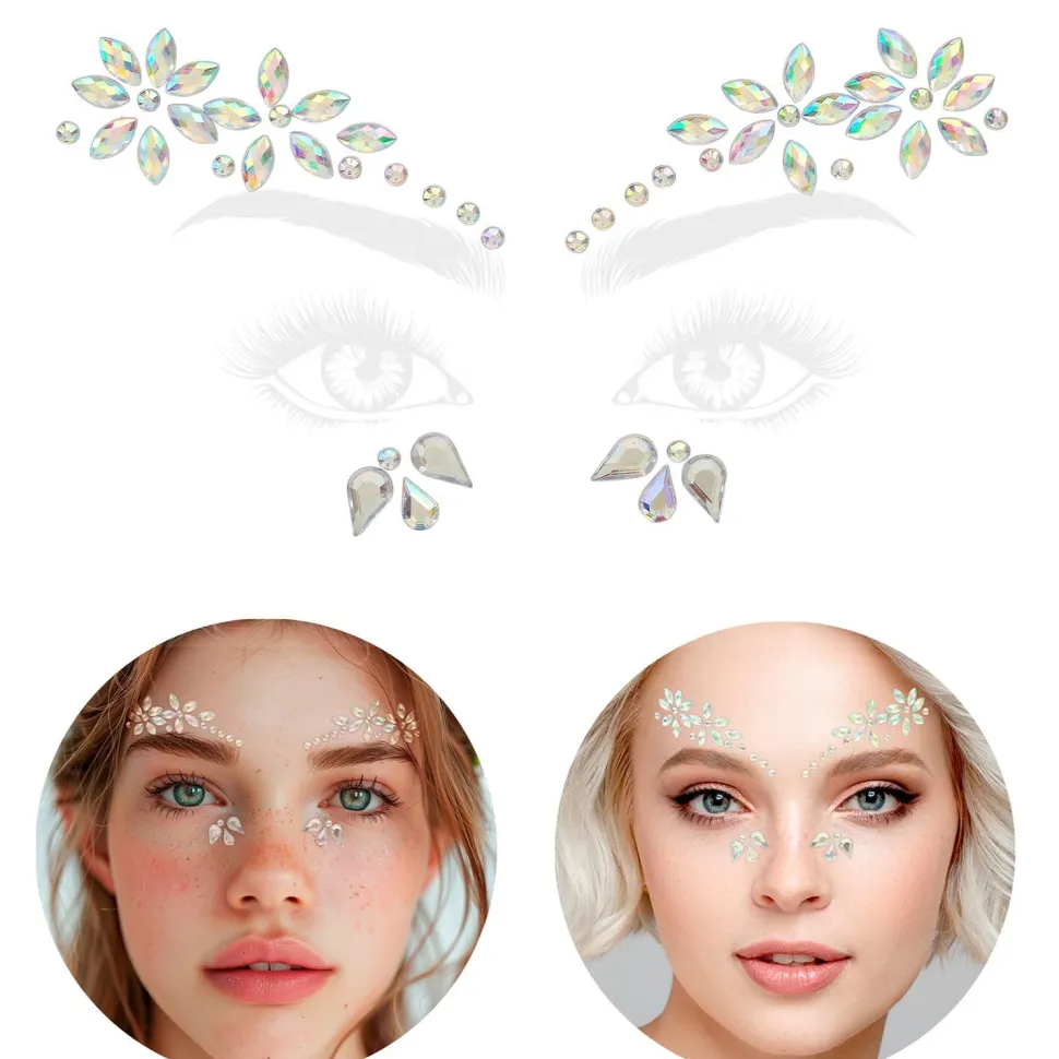 Glitzersteine fürs Gesicht, Blumen
