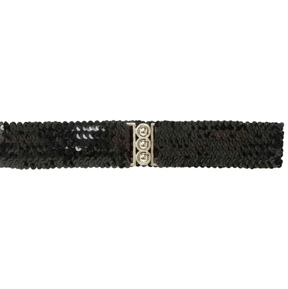 Gürtel aus Pailletten, schwarz