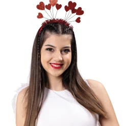 Haarreif Amor mit roten Herzen