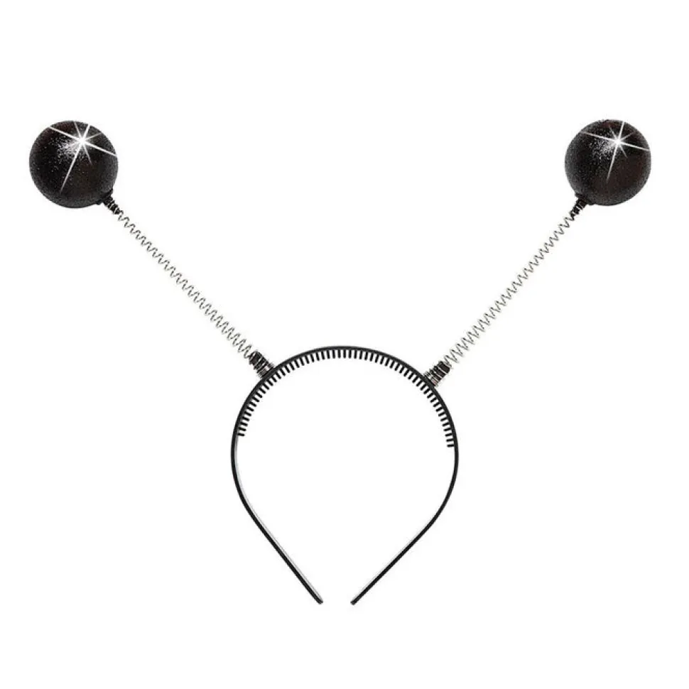 Haarreif Glitter-Antenne, schwarz